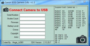 canon EOS camera info